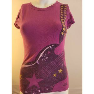 Vh1 Girls Junior Purple Graphic Tshirt Size S(3/5) Shortsleeve Guitar Music